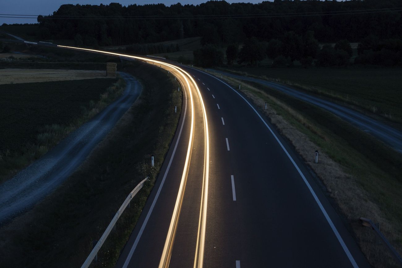 Highway at night photo